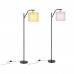 Toytexx Floor Lamp for Living Room, LED Standing Lamp with 2 Lamp Shades for Bedroom, 9W LED Bulb Included - Black Color